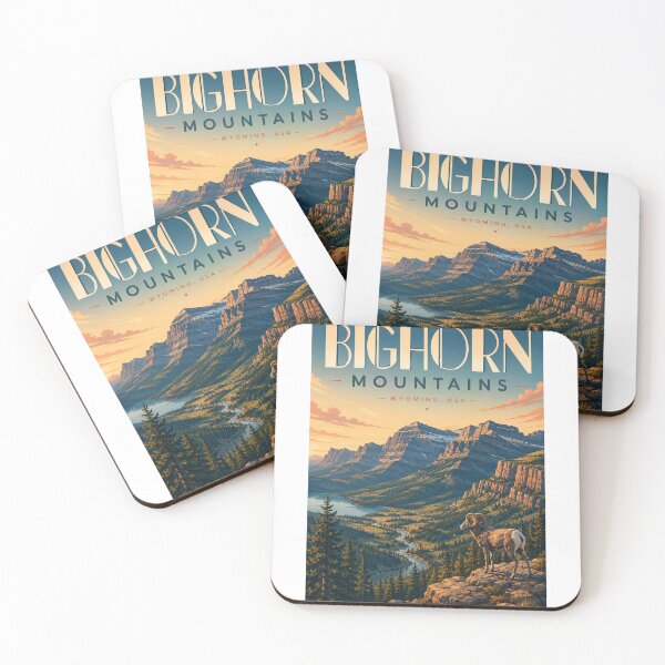 Item preview, Bighorn Mountains Wyoming Alpine Valley and Rocky Mountain Bighorn Sheep designed and sold by Aryabek.
