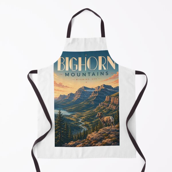 Item preview, Bighorn Mountains Wyoming Alpine Valley and Rocky Mountain Bighorn Sheep designed and sold by Aryabek.