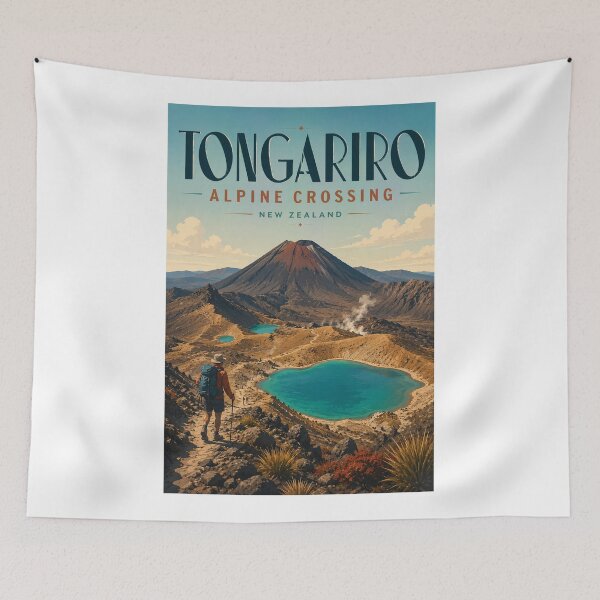 Item preview, Tongariro Alpine Crossing New Zealand beneath Mount Ngauruhoe and Emerald Lakes designed and sold by Aryabek.