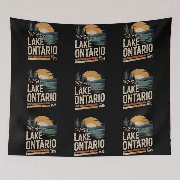 Item preview, Lake Ontario Vintage Retro Landscape, Great Lakes Camping  designed and sold by Zizo-DR44.