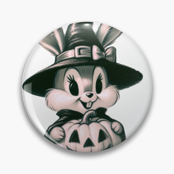 Item preview, Autumn Fall Kitsch Witch Bunny Rabbit Retro Halloween designed and sold by knickeryknackry.