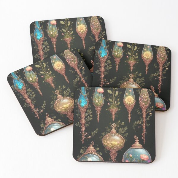 Item preview, Intricate fantasy florals blooming inside decorative glass  designed and sold by KingsArtworx 2.