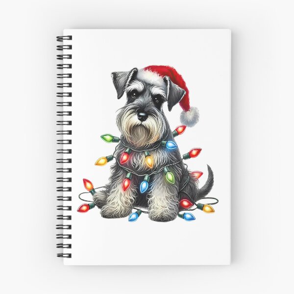 Item preview, Christmas Miniature Schnauzer With Santa Hat Lights designed and sold by vintagevibetee.