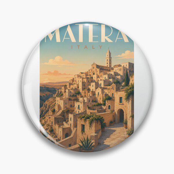 Item preview, Matera Italy Sassi Stone Cityscape and Basilicata Hills at Sunset designed and sold by Aryabek.