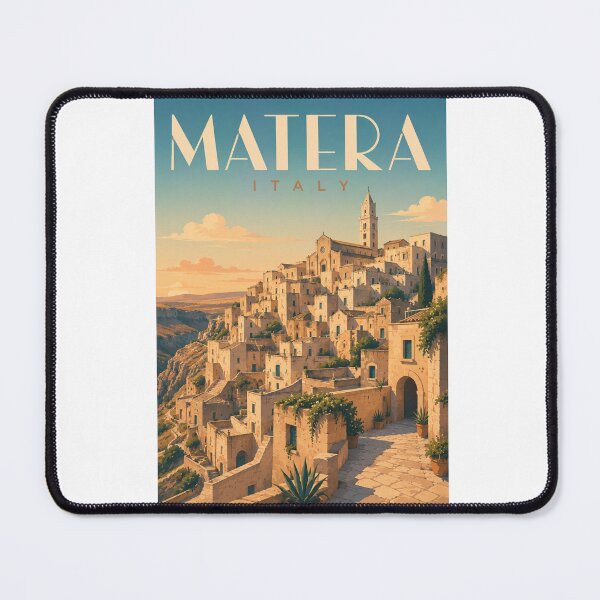 Item preview, Matera Italy Sassi Stone Cityscape and Basilicata Hills at Sunset designed and sold by Aryabek.