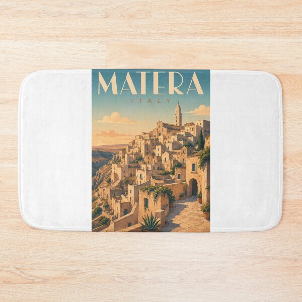 Item preview, Matera Italy Sassi Stone Cityscape and Basilicata Hills at Sunset designed and sold by Aryabek.