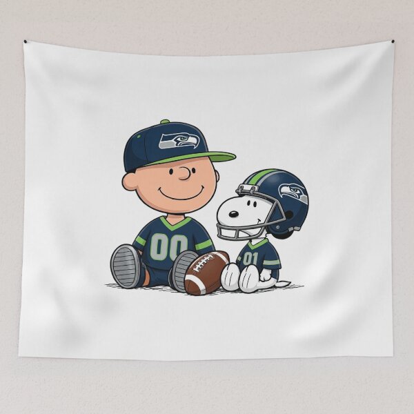 Item preview, Snoopy And Charlie Brown Seattle Seahawks Football Fan designed and sold by DamianRoy88.