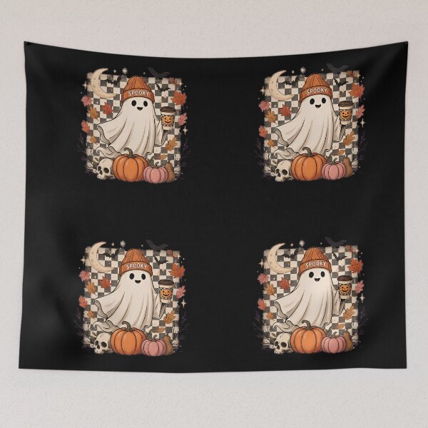 Item preview, Spooky Ghost Pumpkin Coffee Halloween Cute Autumn Aesthetic designed and sold by Zizo-DR44.