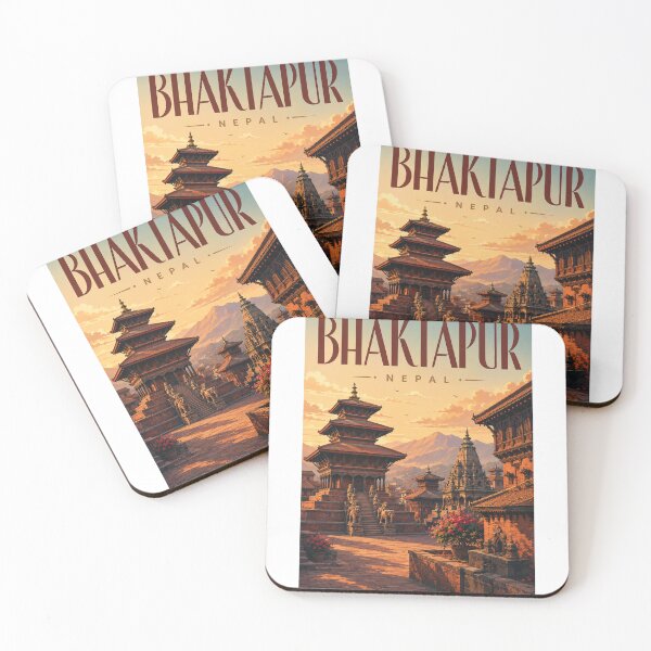 Item preview, Bhaktapur Nepal Durbar Square Temples beneath Kathmandu Valley Mountains designed and sold by StampMyPassport.