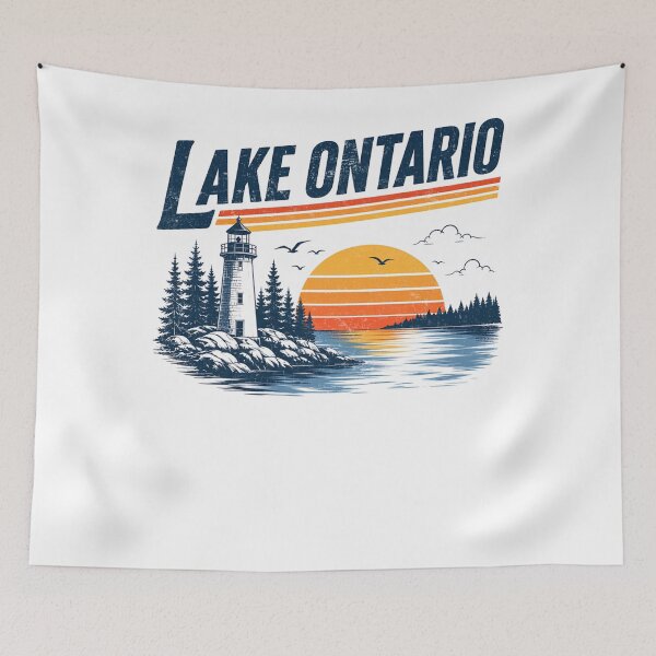 Item preview, Retro Sunset Great Lakes Lake Ontario designed and sold by JanetWilli.