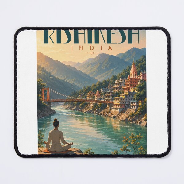 Item preview, Rishikesh India Ganges River Lakshman Jhula Himalayan Yoga Sunrise designed and sold by StampMyPassport.