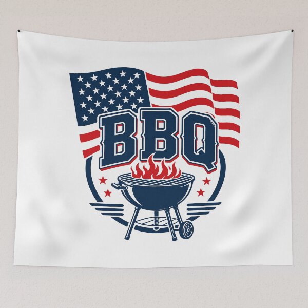 Item preview, BBQ American Flag Grill Design | 4th of July Cookout designed and sold by Marshallamoakohene.