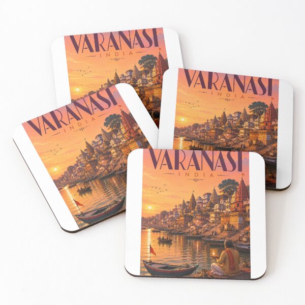 Item preview, Varanasi India Ganges Ghats Ganga Aarti at Sunset designed and sold by StampMyPassport.