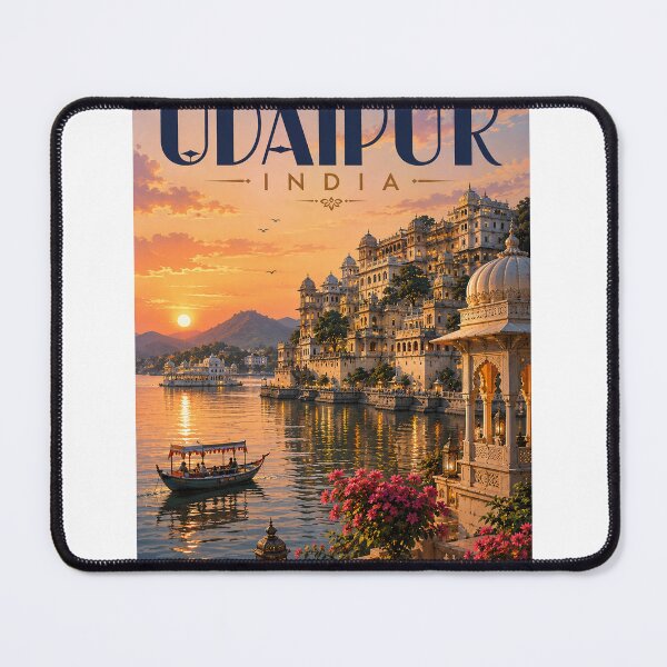 Item preview, Udaipur India Lake Pichola City Palace Sunset Waterfront designed and sold by StampMyPassport.