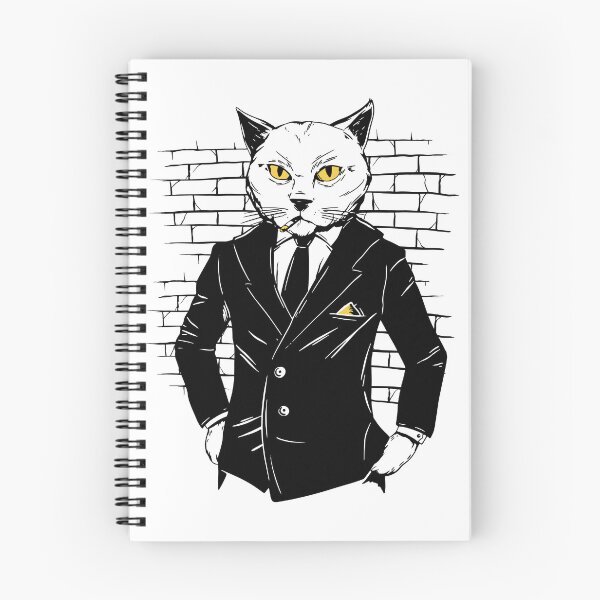 Item preview, Badass Mafia Cat In Black Suit Smoking Edgy Streetwear designed and sold by Hilal-Studio.