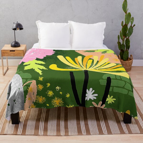 Item preview, Pink, Green And Yellow Abstract Floral And Leaves designed and sold by DEC02.