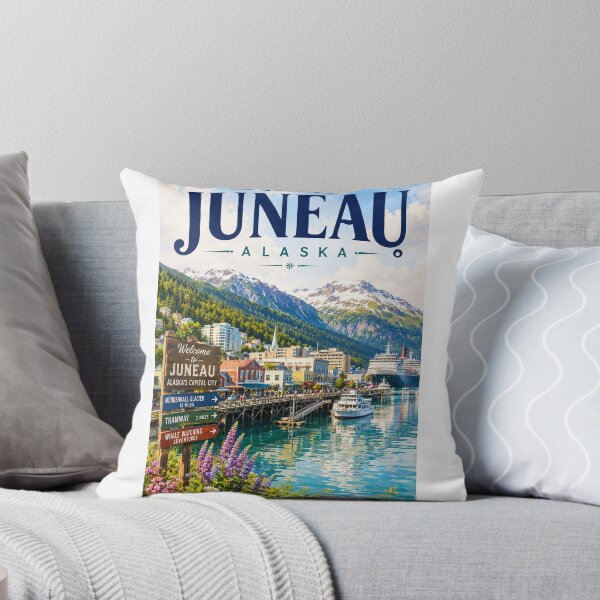 Item preview, Juneau Alaska Waterfront Beneath Coast Mountains and Gastineau Channel designed and sold by StampMyPassport.