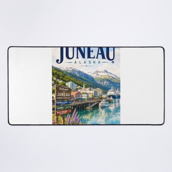 Item preview, Juneau Alaska Waterfront Beneath Coast Mountains and Gastineau Channel designed and sold by StampMyPassport.