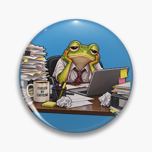 Item preview, Burnt Out Office Frog designed and sold by WilAugusta.