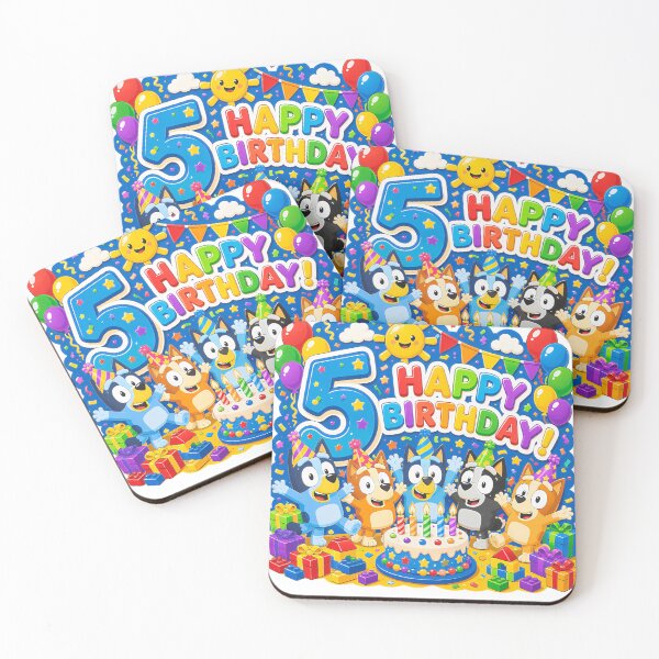 Item preview, Five Canine Friends 5Th Birthday Celebration  designed and sold by Blood-Tea.