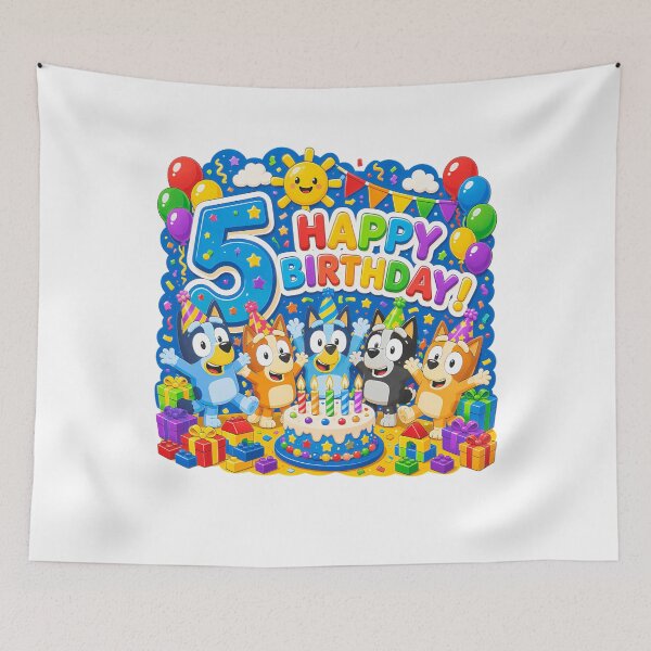 Item preview, Celebración del quinto cumpleaños de Five Canine Friends designed and sold by Blood-Tea.
