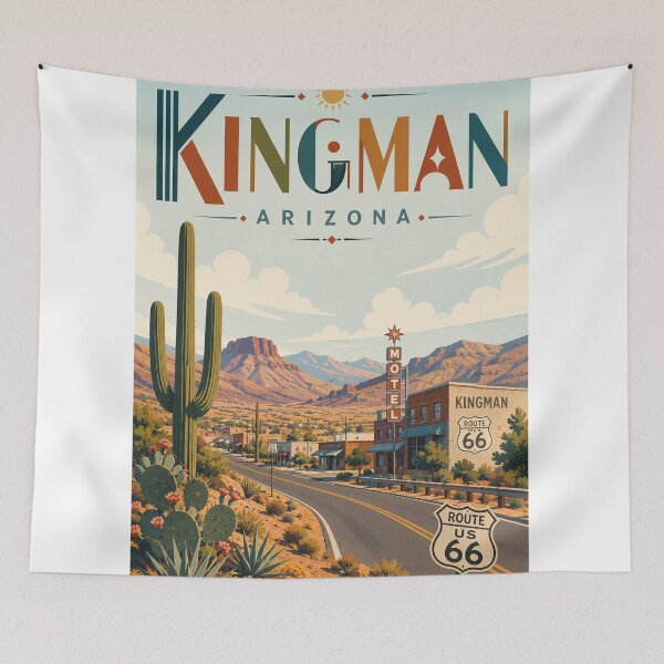 Item preview, Kingman Arizona Route 66 Desert Highway and Mojave Landscape designed and sold by StampMyPassport.