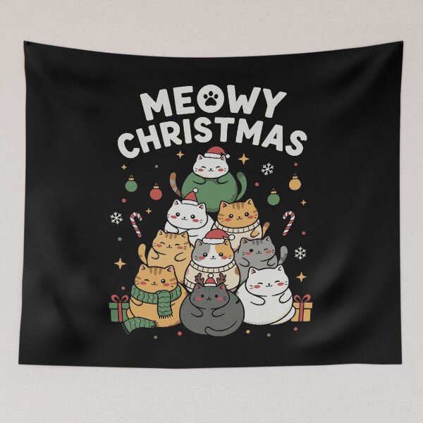 Item preview, Meowy Christmas Cat Lover Funny Christmas Cats Holiday designed and sold by mraihan.