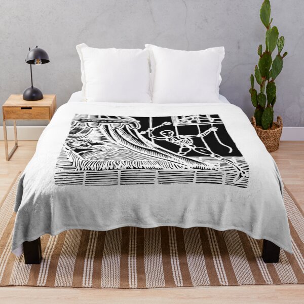 Item preview, Skeleton Awakens Sleeper Woodcut designed and sold by JACKOBMSTRONG.