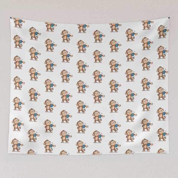Item preview, Funny Monkey With Tiny Backpack | Cute Travel Animal designed and sold by Catchy-Couture.