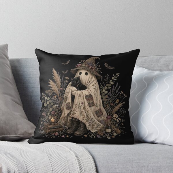 Item preview, Cozy Witch Boho Ghost Black Cat Vintage Botanical Halloween designed and sold by CF_VintageDesign.