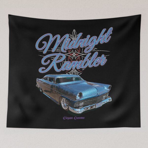 Item preview, 1955 Ford Midnight Rambler with text - Lowrider, Kustom, Hot Rod, Muscle Car designed and sold by Elegant Customs.