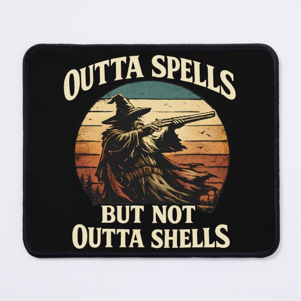 Item preview, Wizard Outta Spells But Not Shells Gun designed and sold by DAKOTHONY.