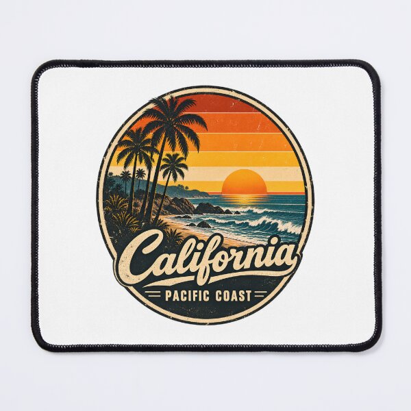 Item preview, California Pacific Coast Retro Vintage Sunset Beach Palm Tree Surf designed and sold by HobsS.