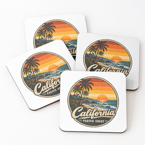 Item preview, California Pacific Coast Retro Vintage Sunset Beach Palm Tree Surf  designed and sold by HobsS.
