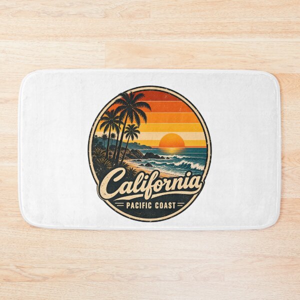 Item preview, California Pacific Coast Retro Vintage Sunset Beach Palm Tree Surf  designed and sold by HobsS.