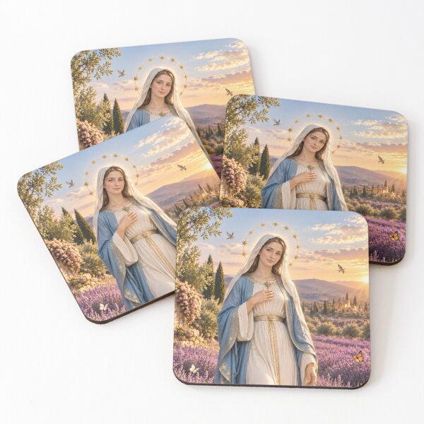 Item preview, Virgin Mary Lavender Field Catholic Christian Gift designed and sold by LTcatholics.