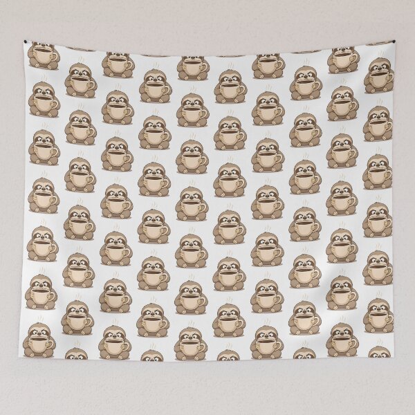 Item preview, Funny Sloth Struggling With a Coffee Cup designed and sold by Catchy-Couture.