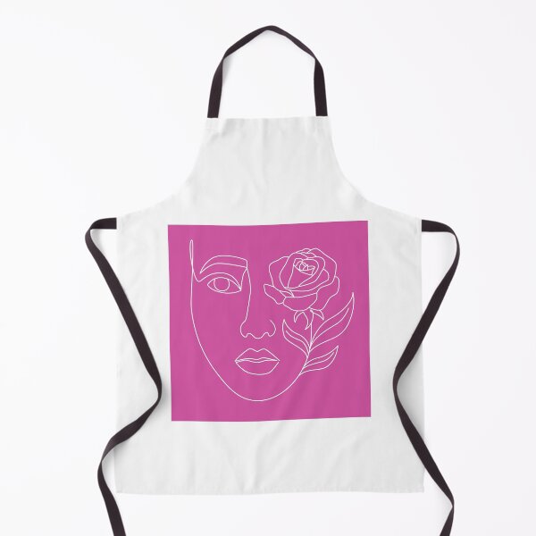 Item preview, Female Floral Face White Line Art On Pink designed and sold by DEC02.