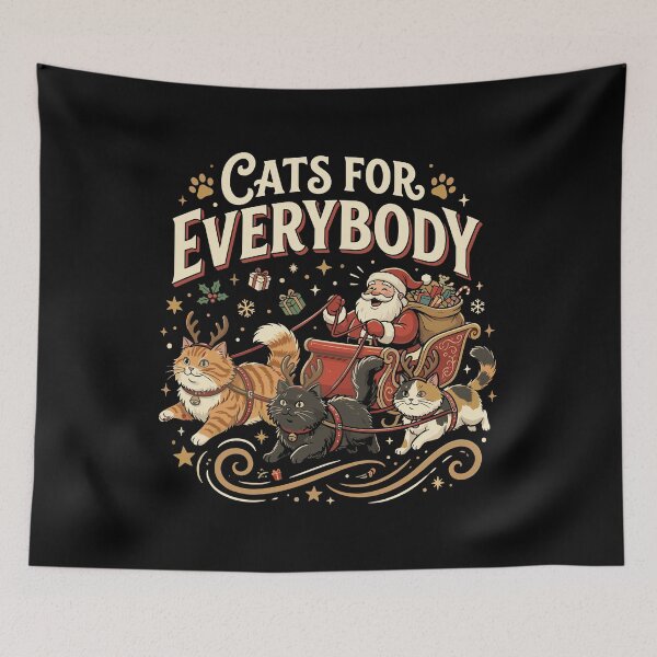 Item preview, Cats for Everybody Christmas Santa Cat Lover Funny Holiday Design designed and sold by mraihan.