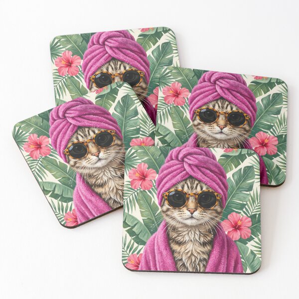 Item preview, Chic Cat in Tropical Paradise designed and sold by arteresting-art.