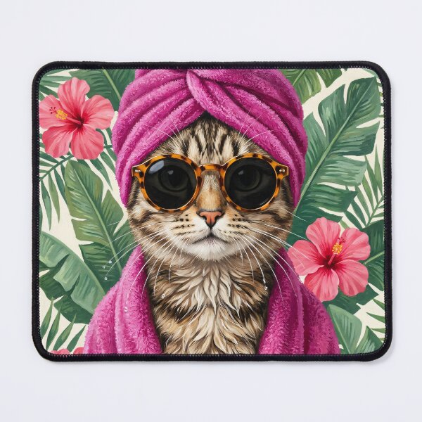 Item preview, Chic Cat in Tropical Paradise designed and sold by arteresting-art.
