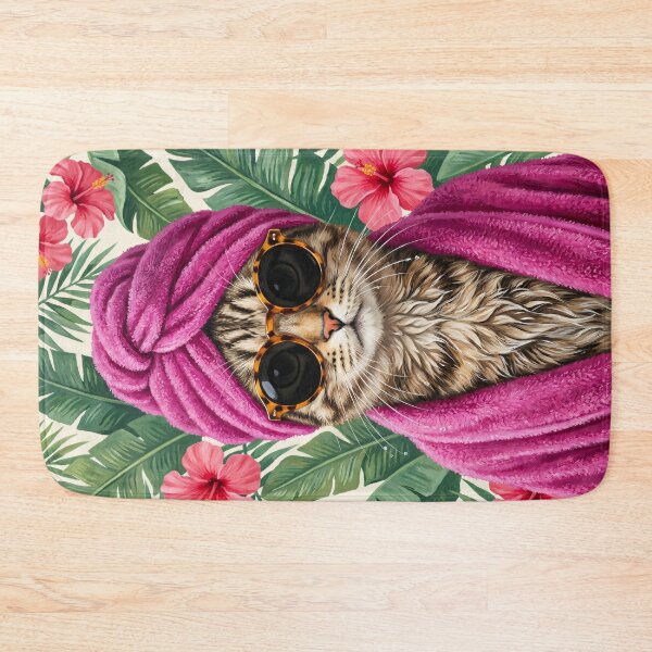 Item preview, Chic Cat in Tropical Paradise designed and sold by arteresting-art.