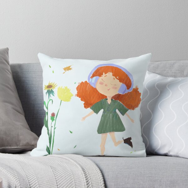 Item preview, Cute Girl Listening to Music with Headphones designed and sold by Mariamoart.
