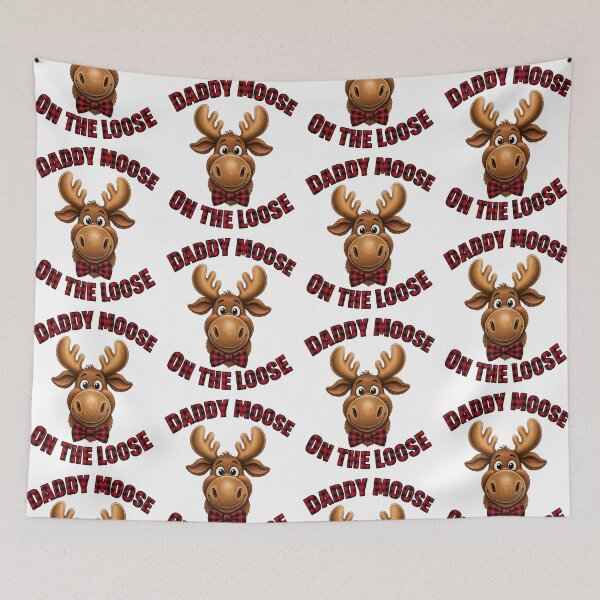 Item preview, Daddy Moose On The Loose Cute Animal Art designed and sold by ScenicRoute66.