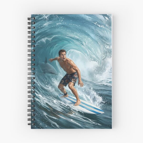 Item preview, Shark and Surfer Barrel Rolling designed and sold by The She Shed.
