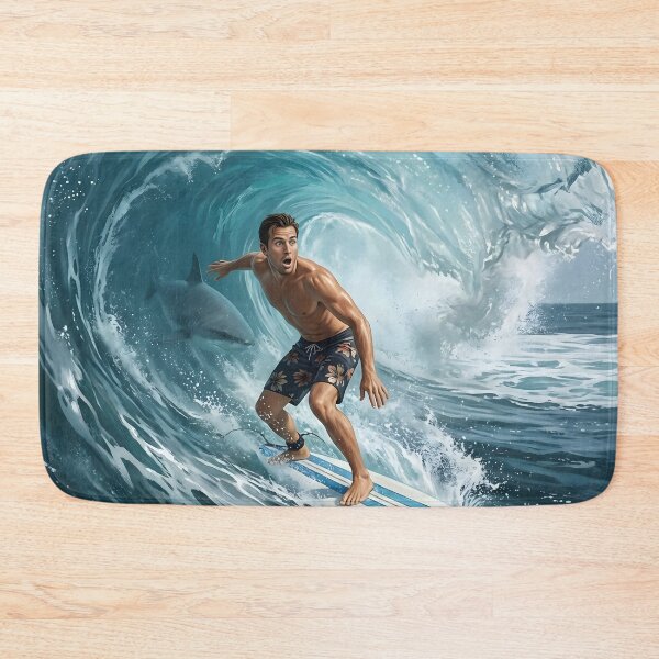 Item preview, Shark and Surfer Barrel Rolling designed and sold by The She Shed.