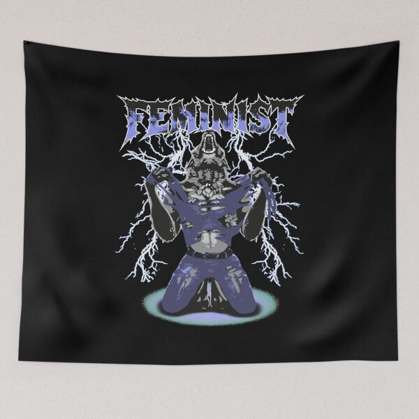 Item preview, Feminist Wolf Transformation Metal Art designed and sold by NICOLKITCHE.