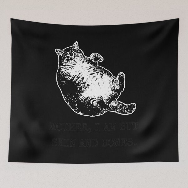Item preview, Chubby Cat Lying Down I Am But Skin designed and sold by NICOLKITCHE.