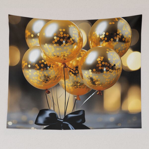 Item preview, Celebrate With Golden Balloons And (Faux) Sparkles Art designed and sold by DEC02.