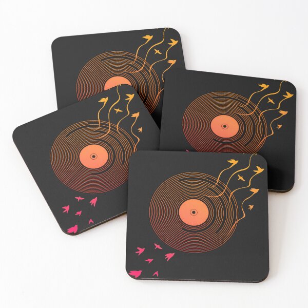 Item preview, Vinyl Record Birds Music Sound Waves Art designed and sold by YarningsandYear.